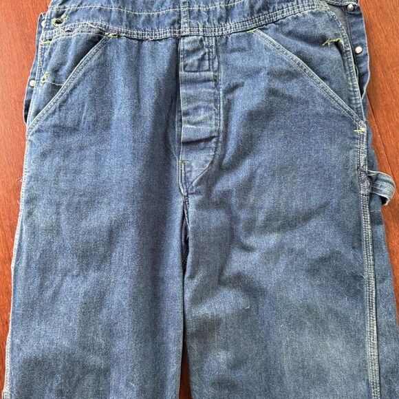 Duck Head Bib Overalls 32W 30L Made In USA Blue Jean Coveralls Outerwear Vintage - Picture 4 of 10